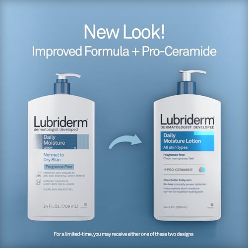 Lubriderm 48328 Fragrance Free Daily Moisture Lotion + Pro-Ceramide, Shea Butter & Glycerin, Face, Hand & Body Lotion thumb #2