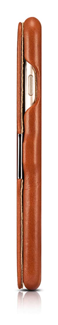 ICARER Custodia per iPhone SE 2022, 2020, 8, 7, in pelle, marrone vintage. | Custodia per cellulare in vera pelle, sottile, con apertura laterale, 4,7 pollici