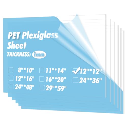 Feuille plastique transparente flexible 1mm Art3d pour cadres photo et bricolage lot de 5