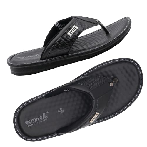 Image of AEROWALK Stylish T-Shape Fashion Slipper for Men | Comfortable | Lightweight | Anti Skid | Casual Office Footwear(SF16)