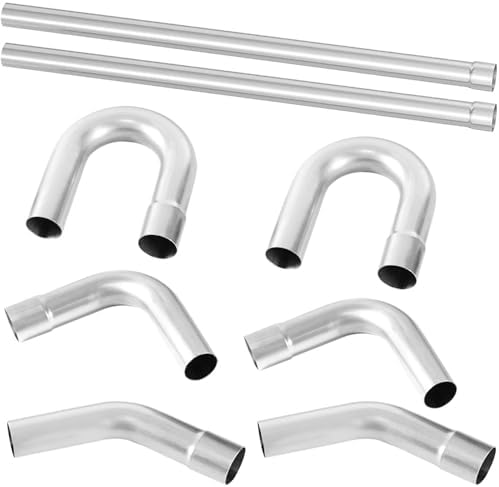 2 In Exhaust Pipe 16-Piece Stainless Steel Exhaust Pipe Kit – 2.5" OD, Mandrel Bent – Includes Straight Pipes & U-Bands For DIY Custom Exhaust Stainless Exhaust Piping Kit - Foto 14