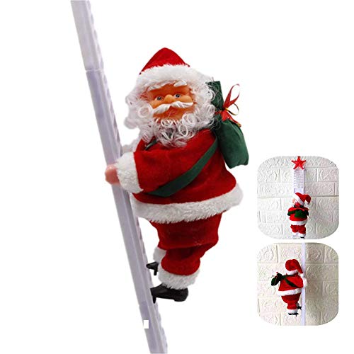 DankeSh Claus Climbing Ladder Electric Santa Climbing Rope Ladder Decoration,Xmas Party Home Door Wall Decoration