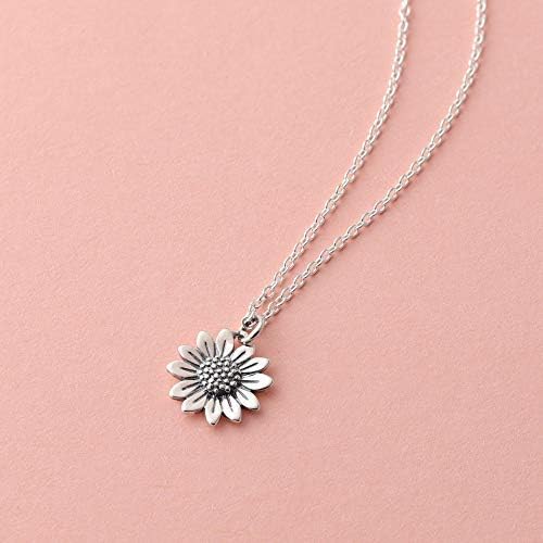 Boma Jewelry Sterling Silver Sunflower Pendant Necklace, 18 Inches - Image 6