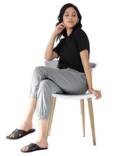 Image of The Souled Store Womens and Girls Solid Cotton Woven Joggers