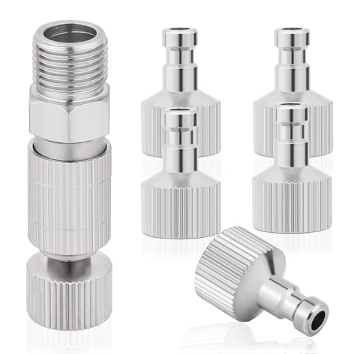 NEOECO Airbrush Quick Disconnect Coupler Release Fitting & Plug, 6pcs 1/8 in BSP Male and Female Connections Adapter Air Brush Accessory