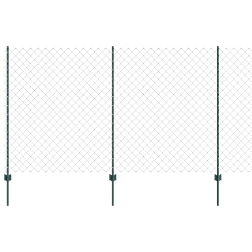 Mhdvray Set de Panneaux de Clôture de Jardin avec Poteaux 1000 x 140 cm, Grillage en Maille d'Acier et PVC, Solution de Délimitation Robuste pour Terrasse et...