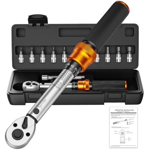 ss shovan 1/4 Torque Wrench with 72-Tooth Click Type, Torque Wrench with Dual Scale 3-25 Nm, Bike...