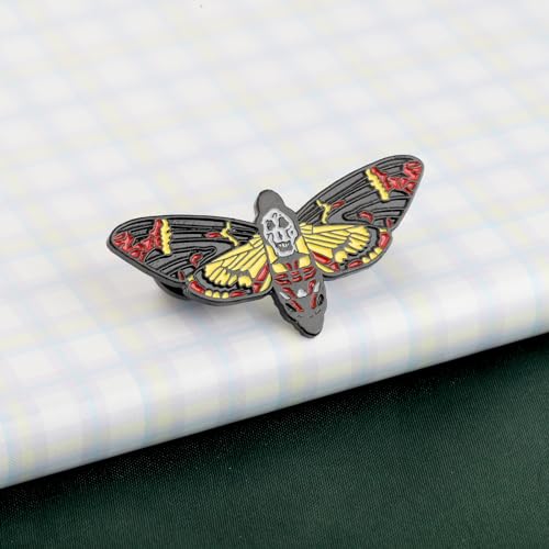 Image of PLITI Silence Lambs Movie Inspired Gift Hannibal Lecter Fan Gift Death Head Moth Brooch For Horror Movie Lover