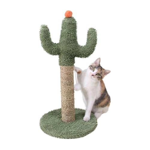 かわいい猫用爪とぎ 猫 爪研ぎ つめとぎ ポール 猫用爪 ボードサボテン 猫つめ スクラッチポール グリーンサボテン猫用爪 柱 型室内装飾 猫の木 猫のスクラッチポスト キャットスクラッチ 小さな子猫用のインタラクティブボールを備えた子猫のスクラッチポール