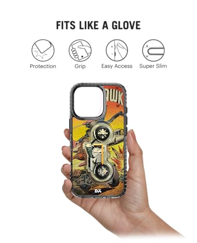 Image of DailyObjects Black Hawk Stride 2.0 Magnetic Case Cover Compatible with iPhone 16 Pro Max | Wireless Charging Slim Back Cover | 2 Layer Edge Protection & Shockproof