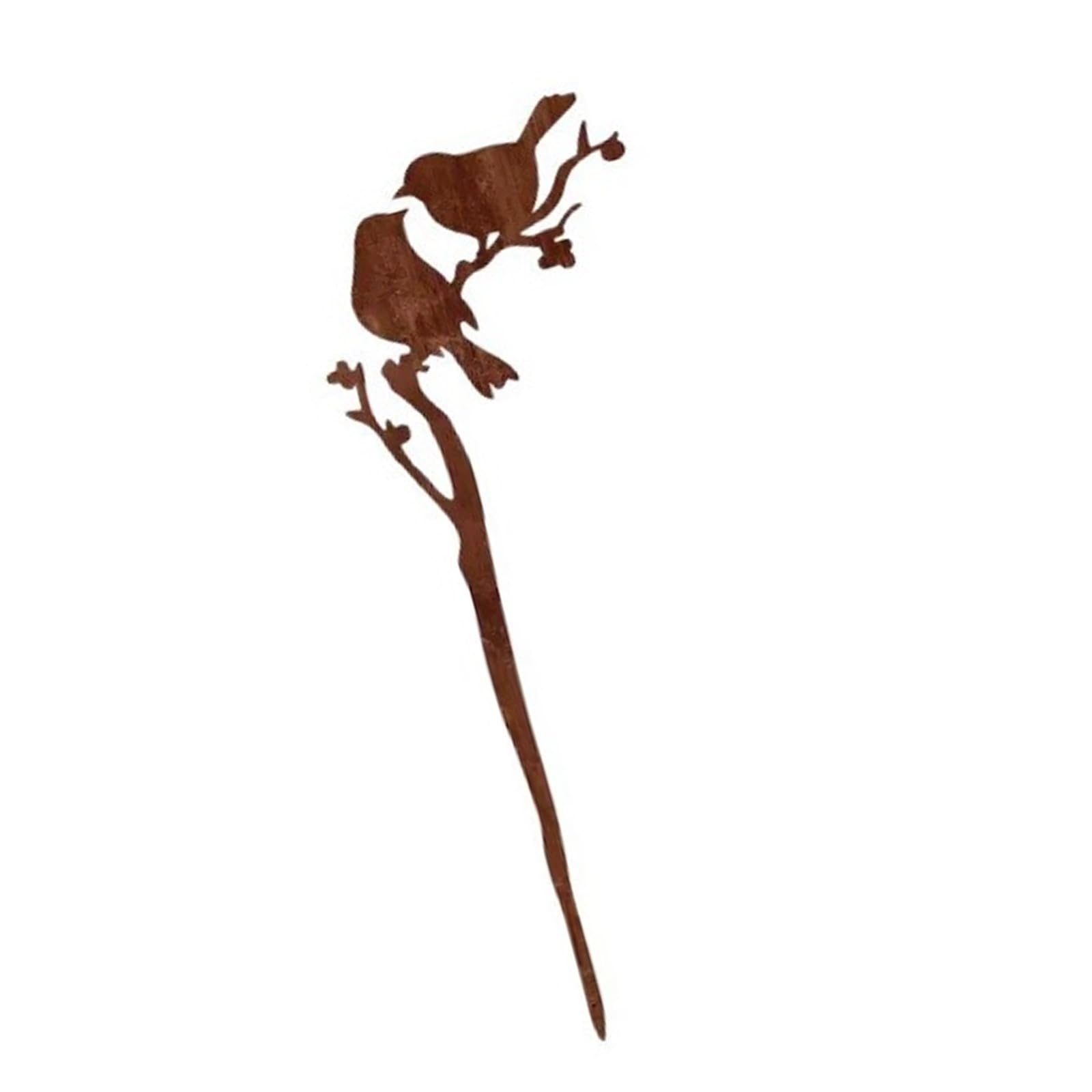 Msioytog Artistic Metal Double Feathered Garden Sculpture Vintage Rural Plan for Outdoor Yard and Patio Accents Outdoor Rural Bird Statues for Grounds