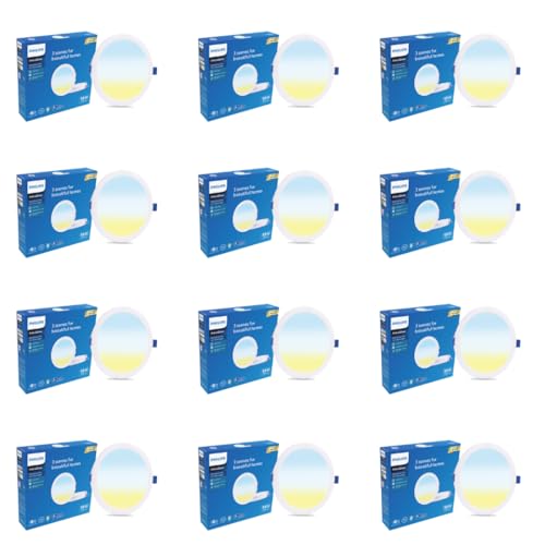 Image of PHILIPS 15W 3in1 Round AstraGlow Pro LED Ceiling Light | Slim Surface Panel for Home & Office | Energy Efficient Bright LED Fixture | Pack of 12