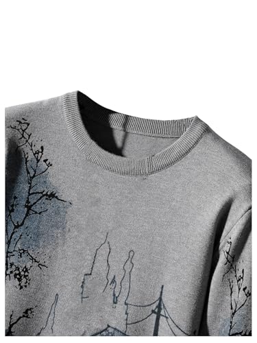 SOLY HUX Men's Long Sleeve Graphic Sweater Crew Neck Drop Shoulder Casual Pullover Tops Knitwear3