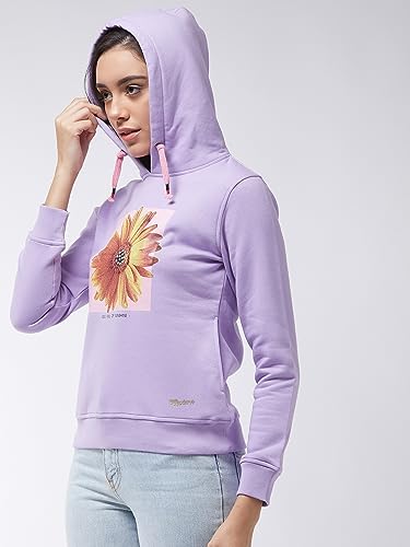 Image of Modeve Women Printed Hooded Sweatshirt for Winter