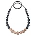 Collier de dentition pour bébé pour maman à porter, collier d'allaitement Panny & Mody avec silicone à croquer et perles en bois pour le soulagement de la dentition (gris)