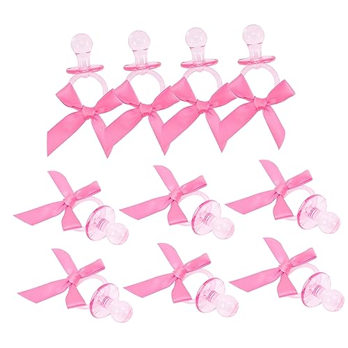 UKCOCO 20 piezas Chupetes Mini Transparente con Lazo Decoración para Shower Niña y para Invitados