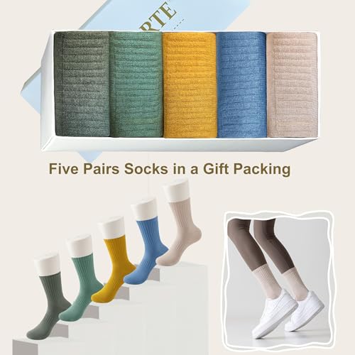 Image of MAGIARTE Womens Athletic Cotton Crew Socks Moisture Wicking Breathable Sports Casual Socks for Women 3 /5-PACK