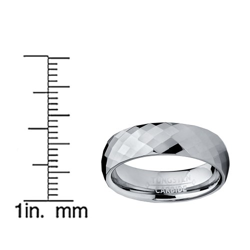 Metal Masters 6MM Multi-faceted Tungsten Carbide Wedding Band Ring Sizes 5 to 154