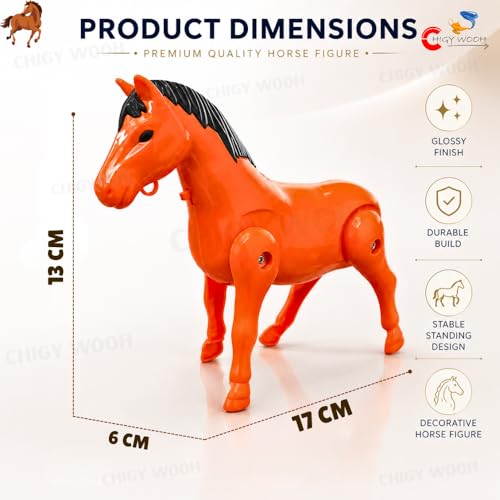 Image of Walking Chain Horse Toy for Kids | Battery Powered Interactive Horse Figure Playset with Rotating Chain Action | DIY Assembly Fun Educational Toy for Boys & Girls Age 3+