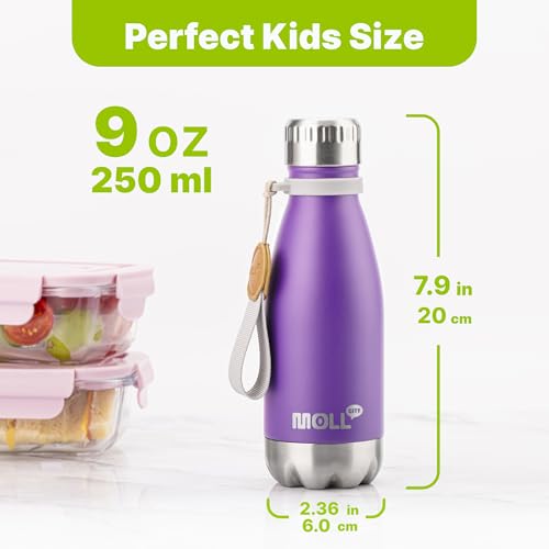Image of 9 oz Stainless Steel Water Bottle,Double Wall Vacuum Insulated