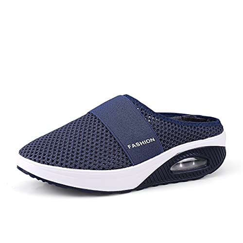 Mujer Adelgazar Gimnasio Zapatillas Aptitud Cuña Plataforma Zapatos Deportivos Sneakers Azul Oscuro EU 40 Cover
