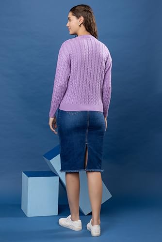 Image of Wear lusso Women's Woolen Cable Knit Pullover Sweater | Full Sleeve Round Neck Winter Wear | 100% Wool Soft & Warm Stylish Sweater for Girls, Ladies & Women | Cozy Casual Winter Fashion