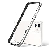 【YMXPY】iPhone12ProMax アルミバンパーケース メタル+シリコンフレーム 二重構造 レンズ保護 軽量 ストラップ穴 耐衝撃 サイドバンパー (iPhone12ProMax, シルバー)