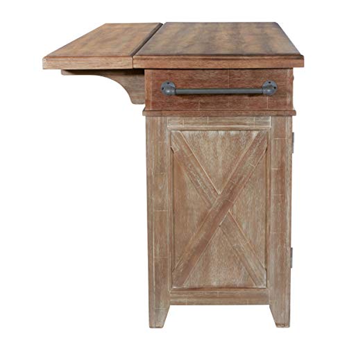 OSP Home Furnishings Cocina Kitchen Island with Wood Drop Leaf Top