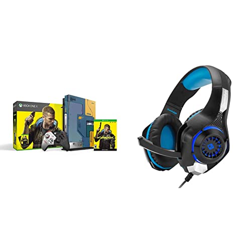 Xbox One X Cyberpunk 2077 Limited Edition Bundle (1TB)+Cosmic Byte GS410 Wired Over-ear Headphones with Mic and for PS5, PS4, Xbox One, Laptop,