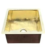 Santa Clara Brass Smooth Unlacquered Polished Brass Bar Sink 15 x 15x 7' - Artisan Made!