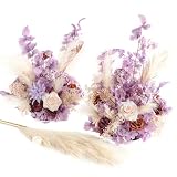 Ling's Moment 41' Tall Fall Free Standing Artificial Flowers Arrangements 2 pcs Wedding Arch Altar Stage Decorations Lavender Aster & Orange For Ceremony Reception Church Backdrop Outdoor Floral Party