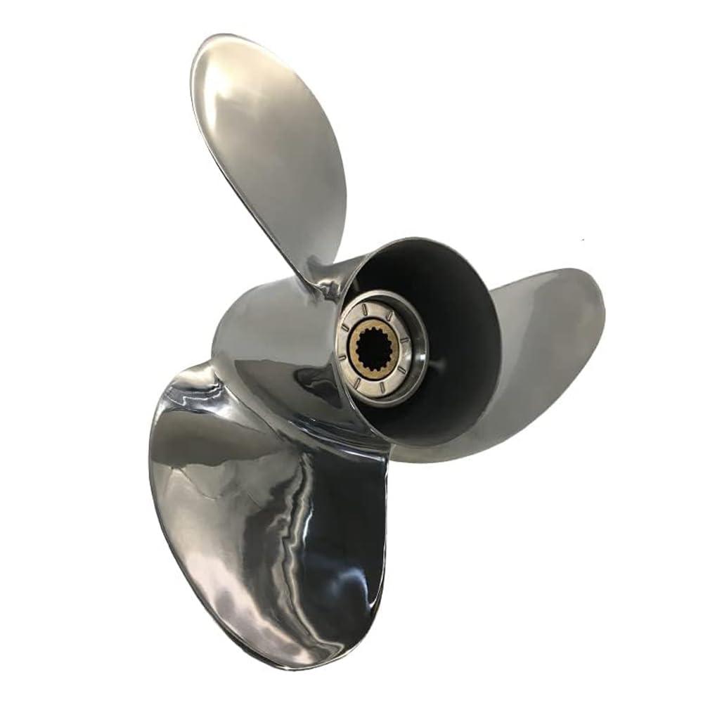 JSBRO OEM Upgrade Stainless Steel Boat Propeller fit Yamaha Outboard Engines 150-250HP Prop 15 Spline Tooth,RH(15 3/4x15, 15 1/2x17, 15 1/4x19, 15x21, 14 1/2x15)