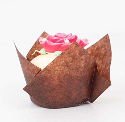 Golden Apple, 200 Pcs Tulip Cupcake Liner Baking Cup Muffin Tins Cups For Weddings, Birthdays, Baby Showers (Small, Brown) #TOP2