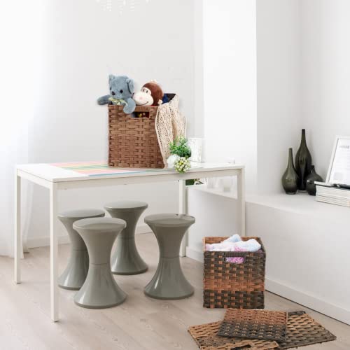 Omerai Wicker Storage Baskets Wicker Cubes Rattan Shelf Basket Cube Storage Square Foldable Brown Baskets Handwoven Organizer Ombre Baskets Set Of 4 11.8X11.8X11.8 #TOP7