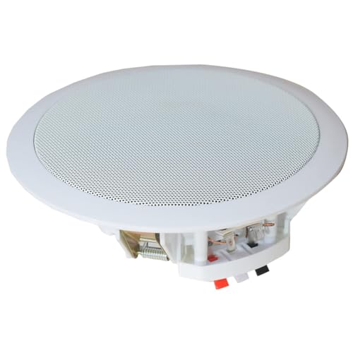 Image of kh Ceiling Speakers EAS 501, 6.5 inch Round Perfect for Damp and Humid Indoor /Outdoor Placement Office, mall, Shop, School