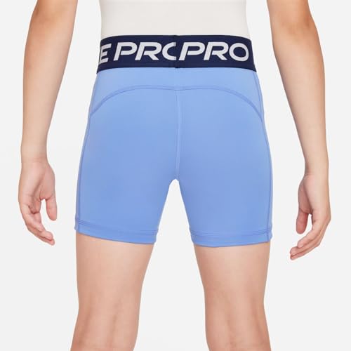 Image of Nike Girls' Pro Shorts (Little Big Kid), Polar /Midnight Navy /White
