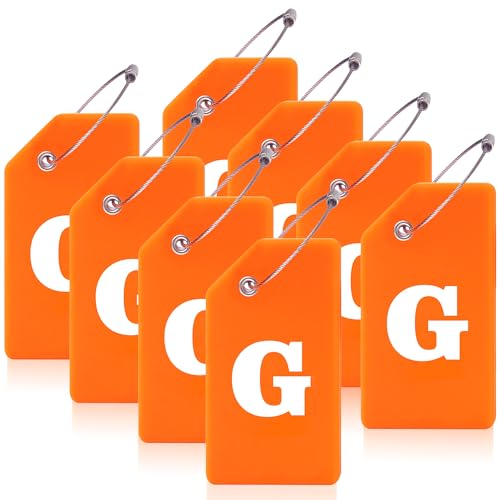 Gostwo 8 Pack Initial Luggage Tags for Suitcases Airplane Travel Essentials