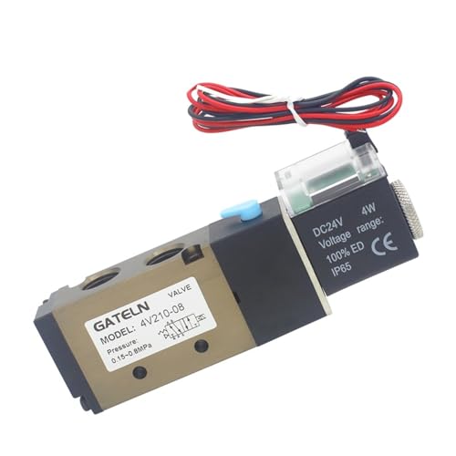 Électrovanne 4V210-08 24V haute précision, conception pneumatique supérieure 1/4" - 8