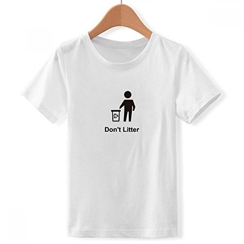 T-Shirt Ras du Cou Blanc pour Garçon Evitant la Monotonie Motif Symbole Noir DIYthinker