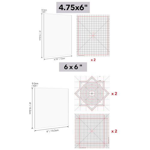 8 Stück/Set 12,9 x 15,2 cm, vielseitig verwendbare, rutschfeste Klebematten, passend für Stempelpositionierungswerkzeug-Set, Photopolymer-Griffmatte mit gedruckten Anleitungen an Ort und Stelle, hält