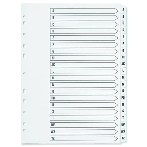 6 X Q-Connect 20-Part A-Z Index Multi-Punched Reinforced Board Clear Tab A4 White+ FINCHLEY Refill Pen Free