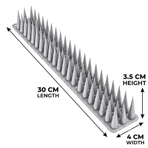 Image of Bird Spike 7 Piece Silver | Pigeon Bird Control Spikes for Balcony, Railing, Window, AC & Roof