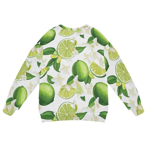 JUNZAN Fresh Lime Fruit White Big Girls Sweatshirt Hoodie Fleece Sweatshirt With Hoodie Athletic 4T2