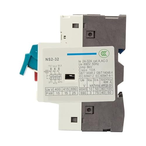 Démarreur NS2-32X à commande par bouton calibre 24-32A pour rail DIN