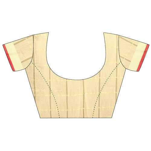Image of StyleScope Women's Kota Doria Cotton Zari Checks Manipuri Saree With Unstitched Blouse Piece (Malanng)