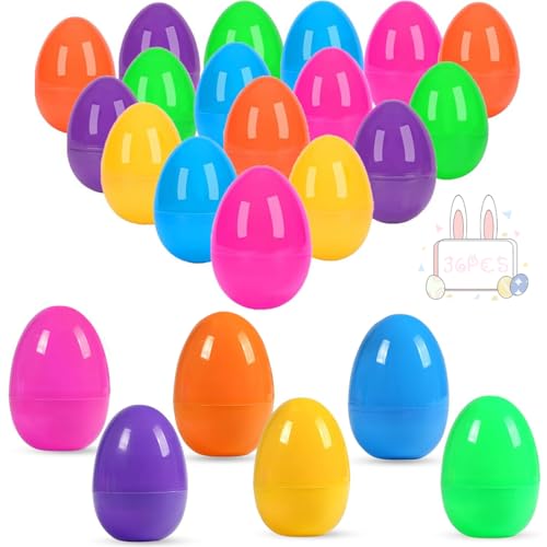 KUMSODE 36 Huevos de Pascua de plástico, 6cm, Huevos de Pascua rellenables, Huevos de plástico para Caza de Huevos