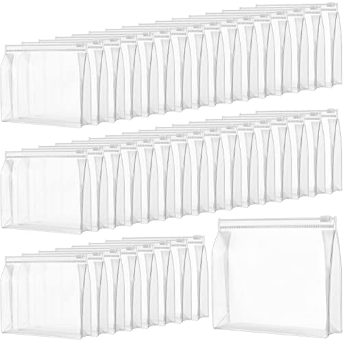 Yexiya 30 Pcs Mini Clear Makeup Bag Small Clear Organizer Pouches Waterproof PVC Transparent Bag with Zipper Closure Mini Purse Organizer Travel Toiletry Plastic Cosmetic Case for Vacation, Bathroom