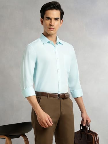 Image of Thomas Scott Men's Regular Fit Formal Shirt | 100% Cotton Long Sleeve | Spread Collar Abstract Printed Shirt for Men (Available in Plus Size)