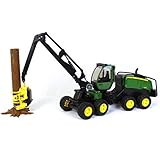 Bruder John Deere 1270G Harvester Toy with Rotating Cab and Tree Trunk – Realistic 1:16 Scale Forestry Vehicle for Kids