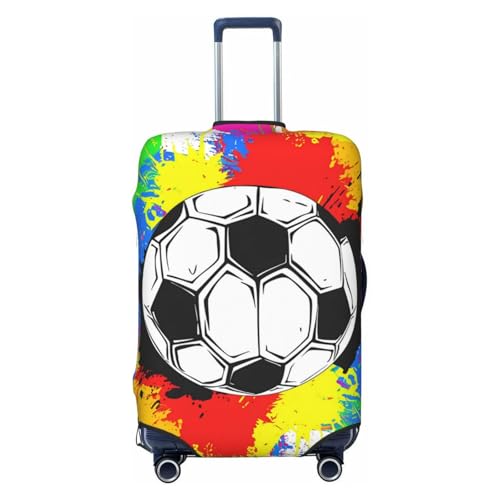 Watercolor Sport Soccer Luggage Cover for Suitcase Ball Elastic Suitcase Cover Protector Luggage Sleeve Anti Scratch Dust Fits 18-21 Inch